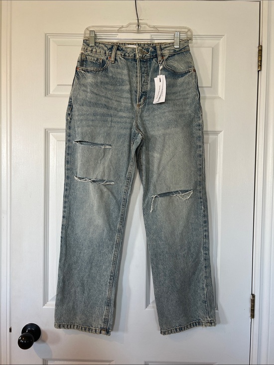 Dynamite Denim - Dynamite Light Wash Distressed Straight Leg Jeans
